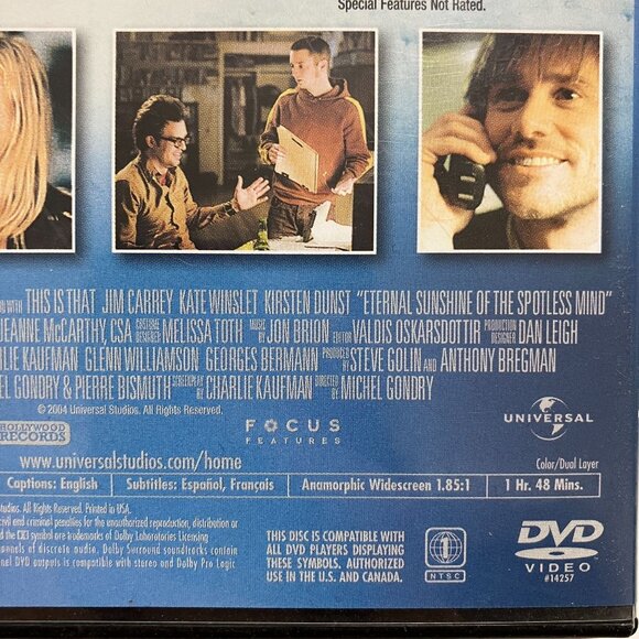 Eternal Sunshine Of The Spotless Mind Jim Carrey Kate Winslet DVD - Picture 6 of 6